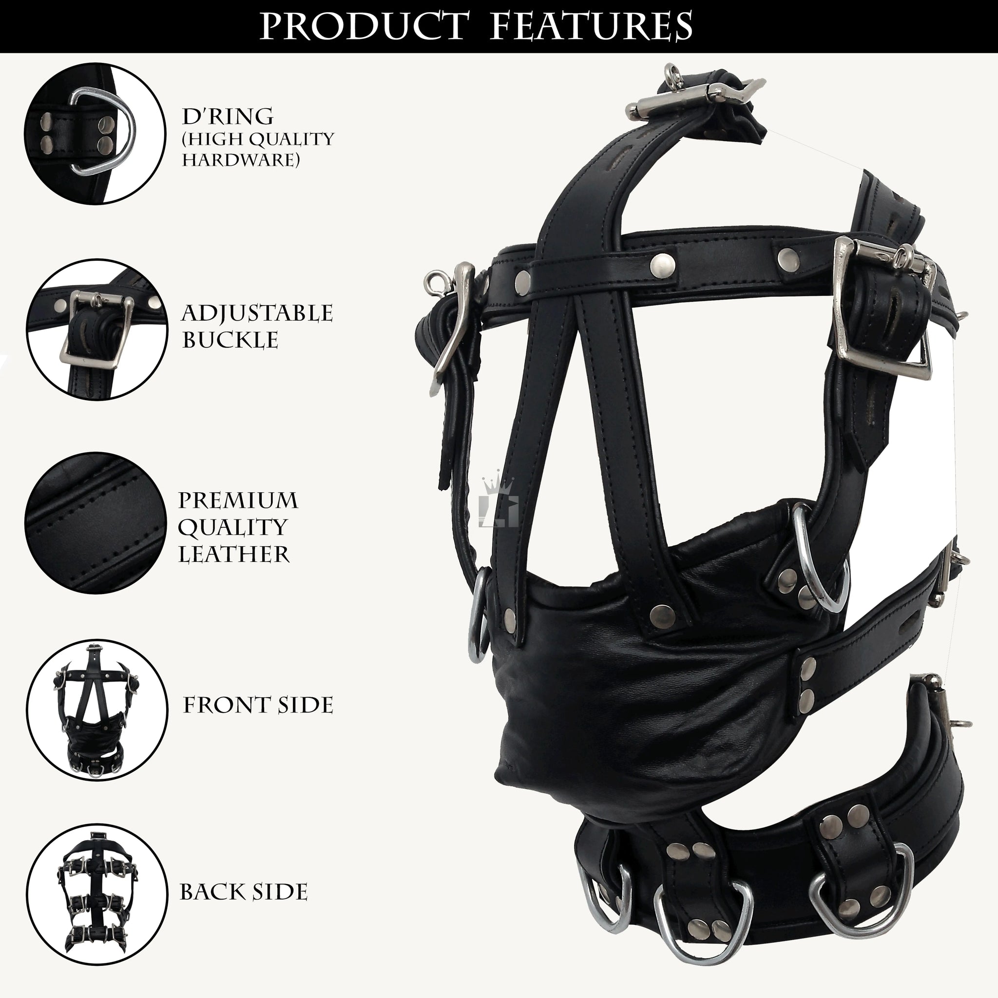 Leather Bondage Hood, Leather Hood, Bdsm Hood, Leather Muzzle