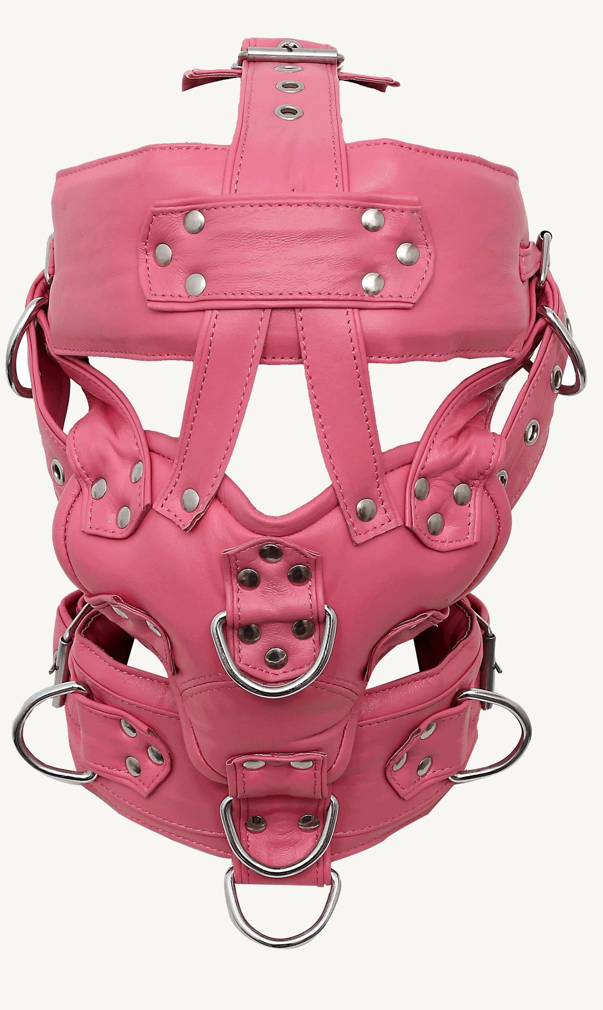 Leather bondage muzzle, bdsm muzzle, black bondage muzzle