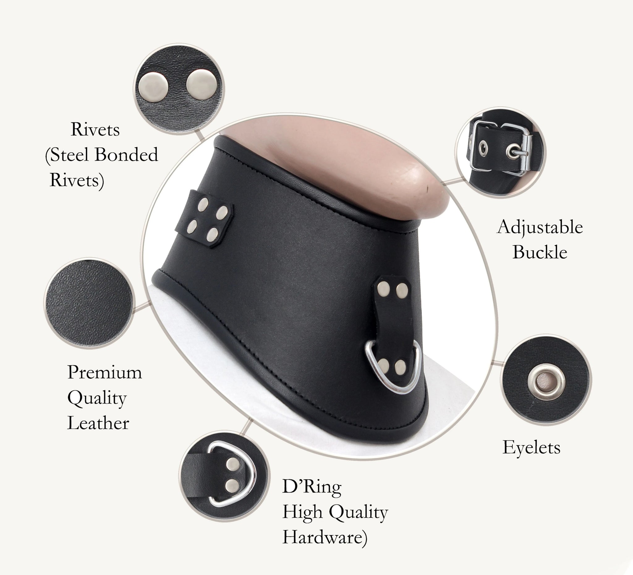 Leather Posture Collar, Bdsm Leather Posture Collar