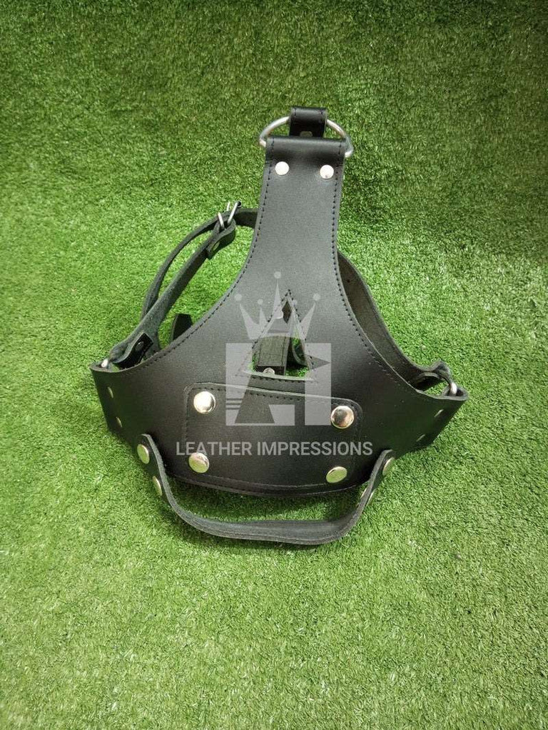leather muzzle, bondage muzzle, leather bondage muzzle