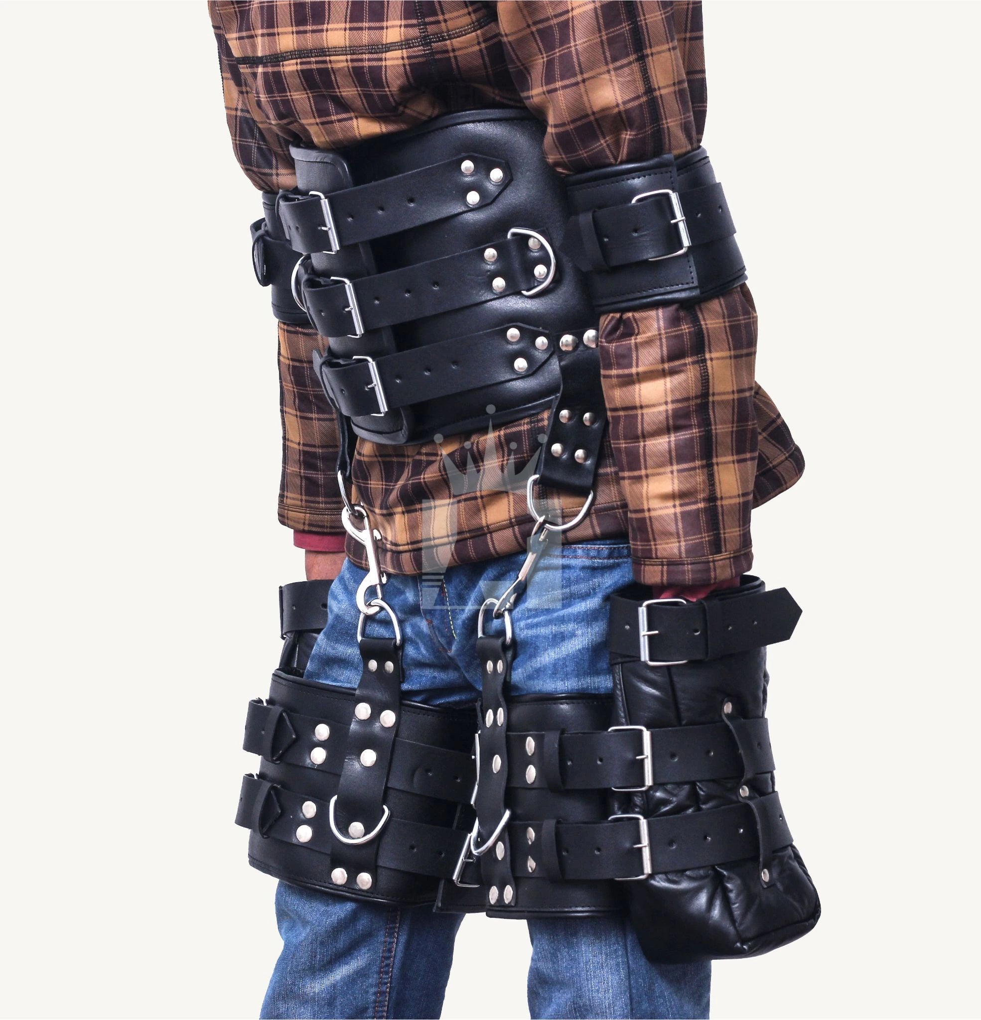 leather bondage gear BDSM Leather Bondage Belt | Waist Restraint