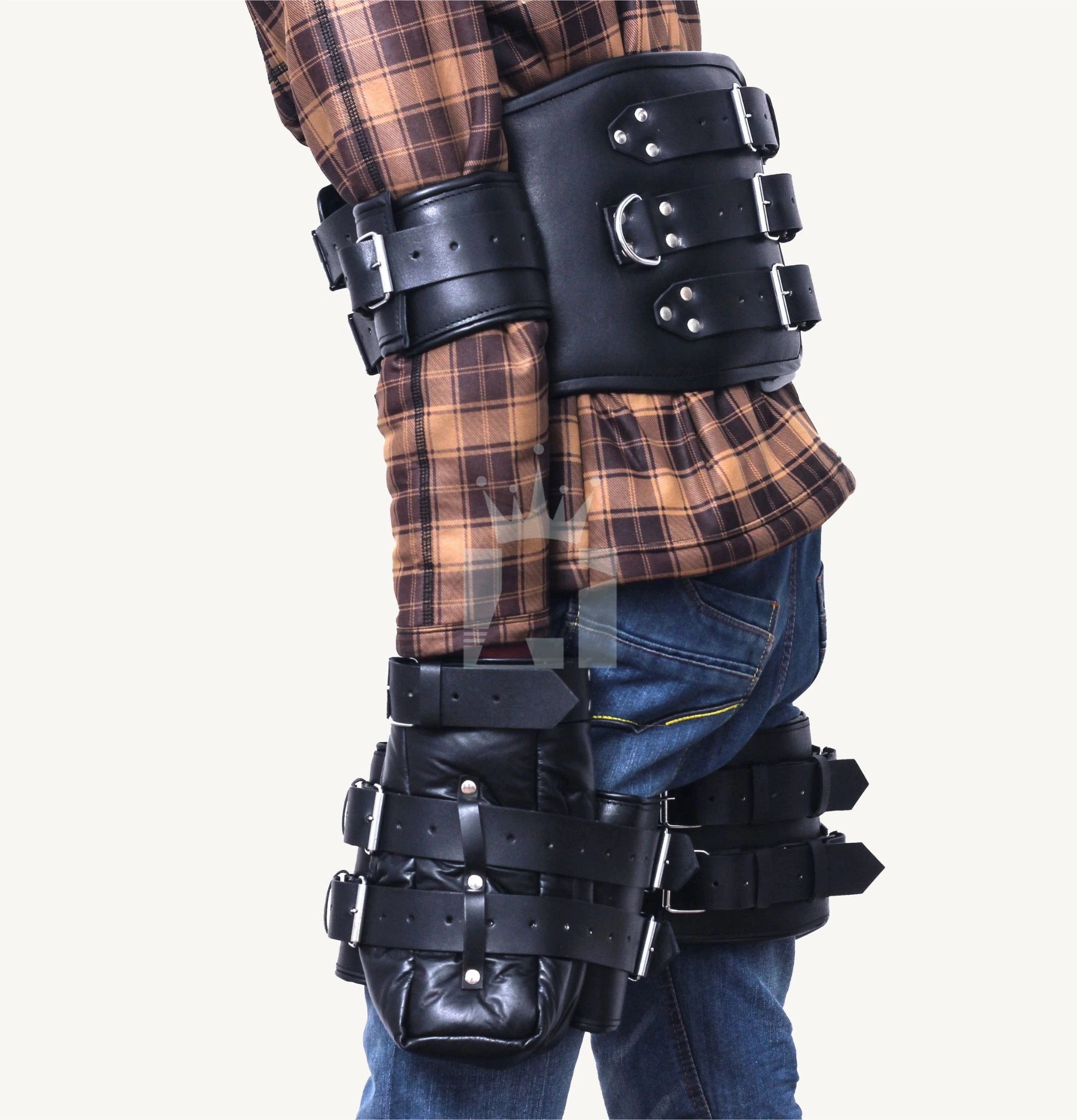 BDSM Leather Bondage Belt | Waist Restraint | Adjustable Fit