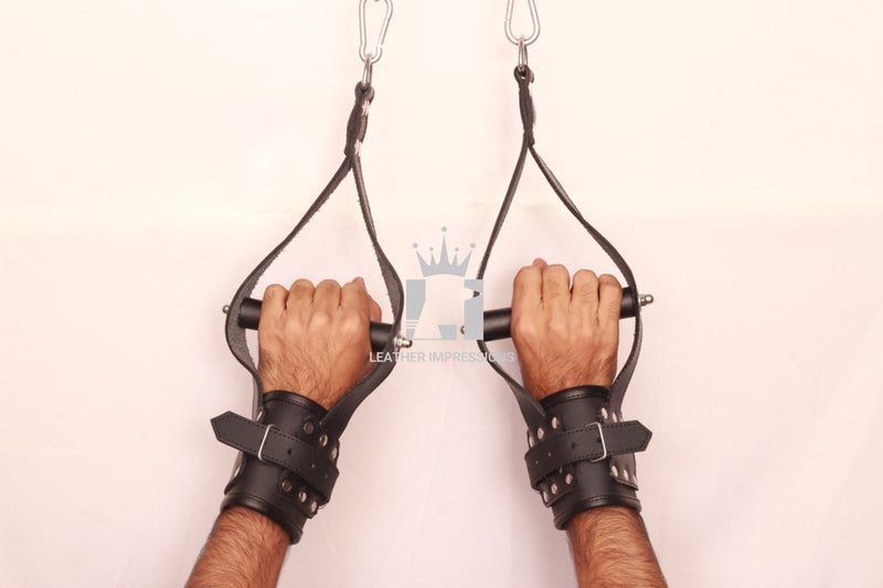 leather suspension cuffs, wrist suspension cuffs