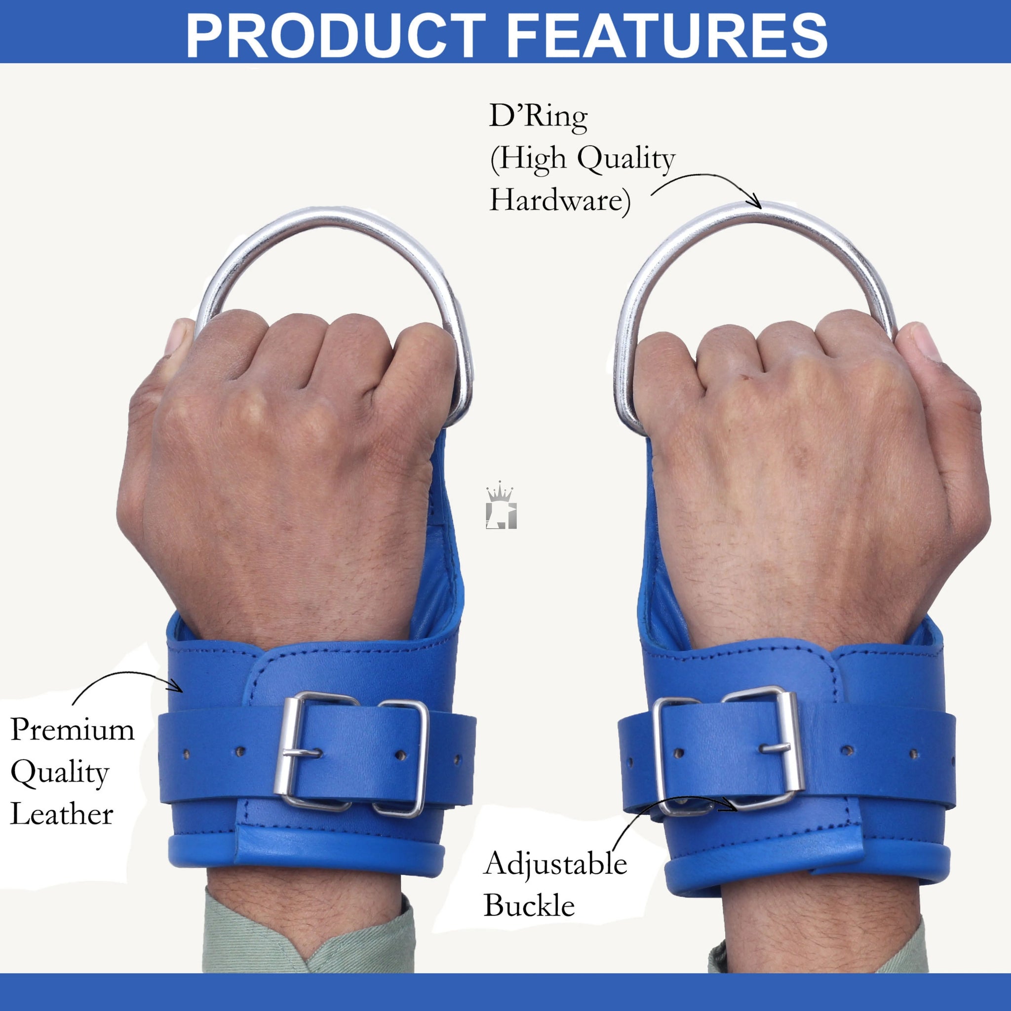 leather suspension cuffs, Bondage suspension cuffs D-ring suspension cuffs