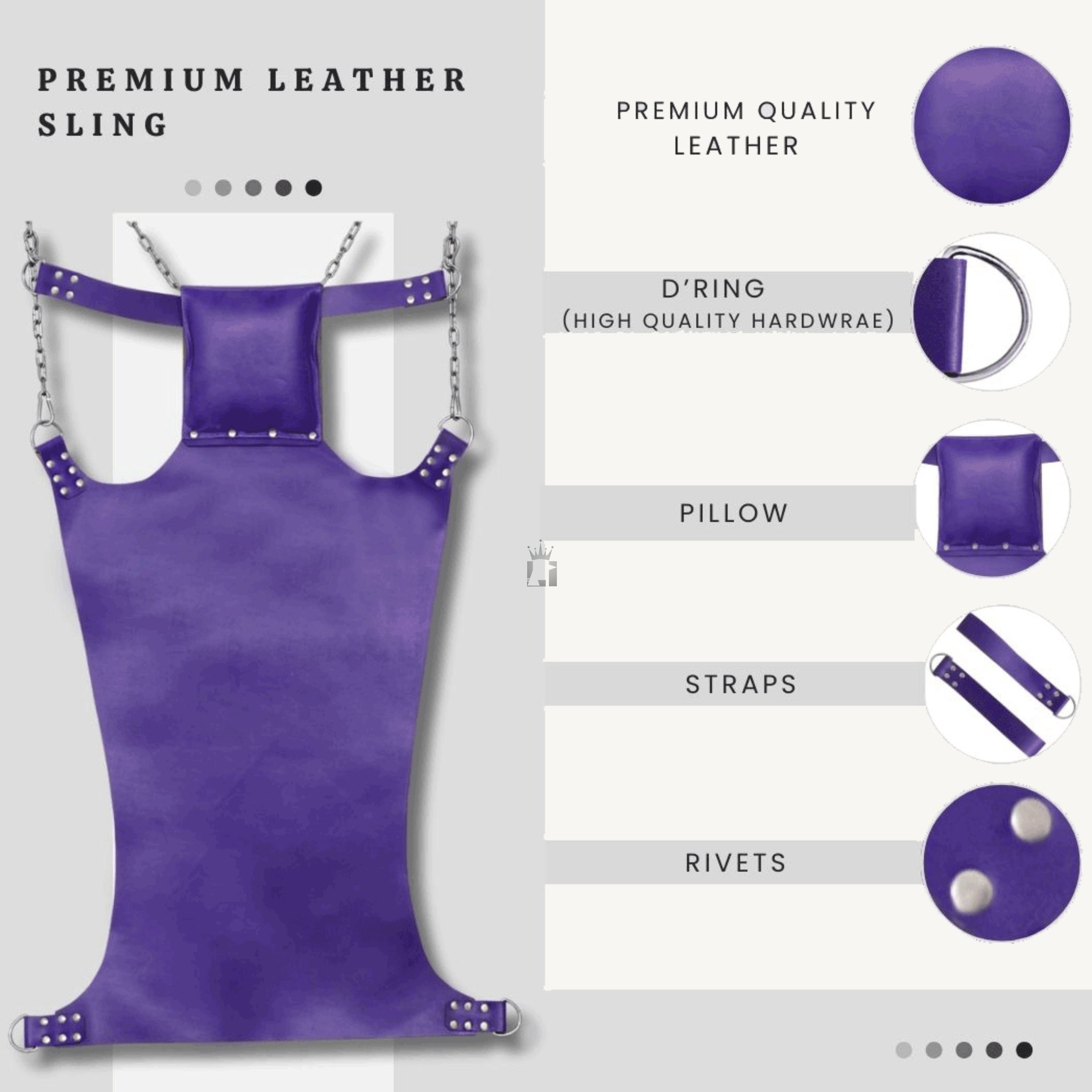 100% Genuine Cowhide Leather,carry weights up to 350 Lbs,6-point leather swing design