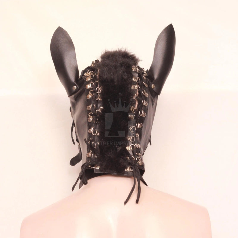 Leather Bondage Hood, Leather Hood, Leather face mask