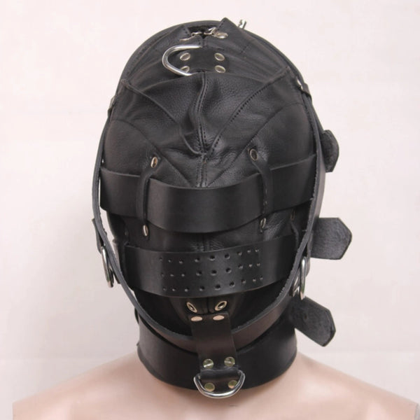 Leather Bondage Hood, Bdsm Hood. Leather Hood Mask