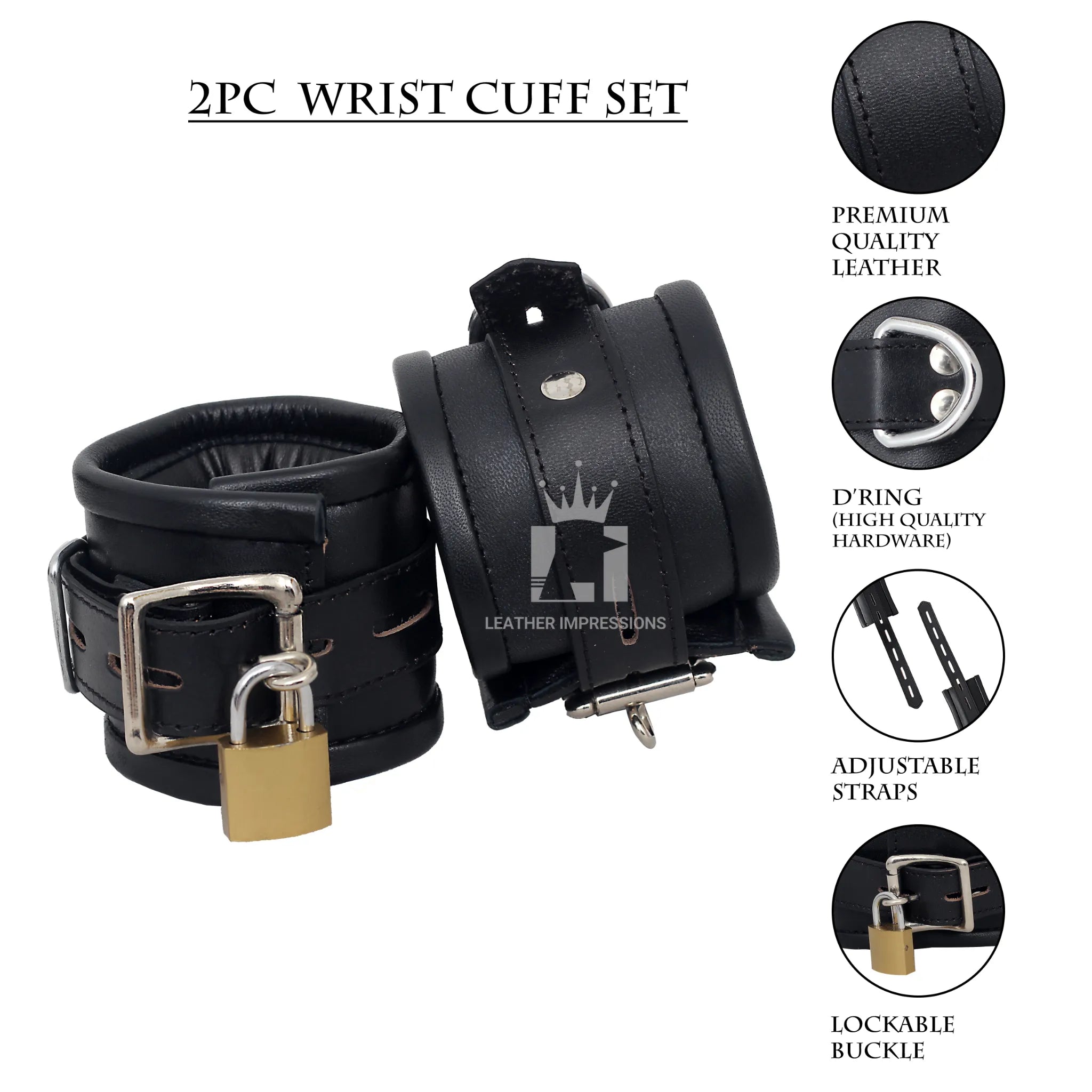 bdsm restraints, leather handcuffs, 7 piece bondage set, genuine leather cuffs, bondage gear, thigh cuffs bdsm