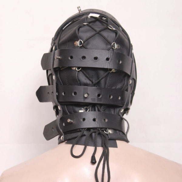 Leather Bondage Hood, Bdsm Hood. Leather Hood Mask