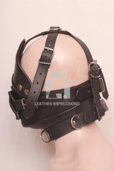 leather bondage muzzle, bondage muzzle, bdsm muzzle