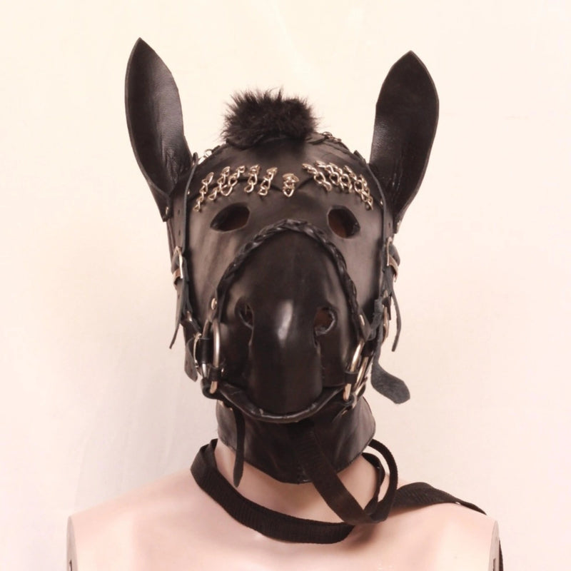 Leather Bondage Hood, Leather Hood, Leather face mask