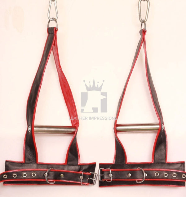 bondage suspension cuffs, leather suspension cuffs