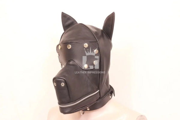 Leather Bondage Hood, Bdsm Leather Bondage