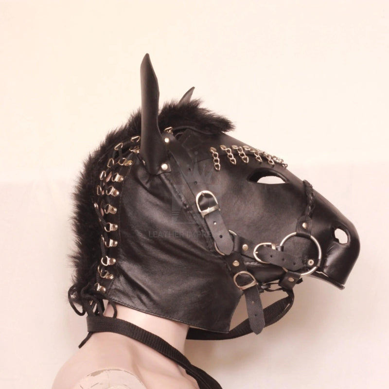 Leather Bondage Hood, Leather Hood, Leather face mask