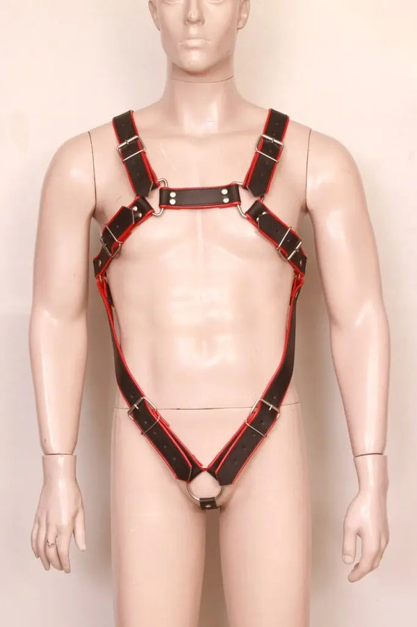 mens Body Harness With Cock Ring, Trojan body chest harness, chest harness