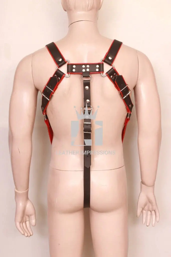 mens Body Harness With Cock Ring, Trojan body chest harness, chest harness