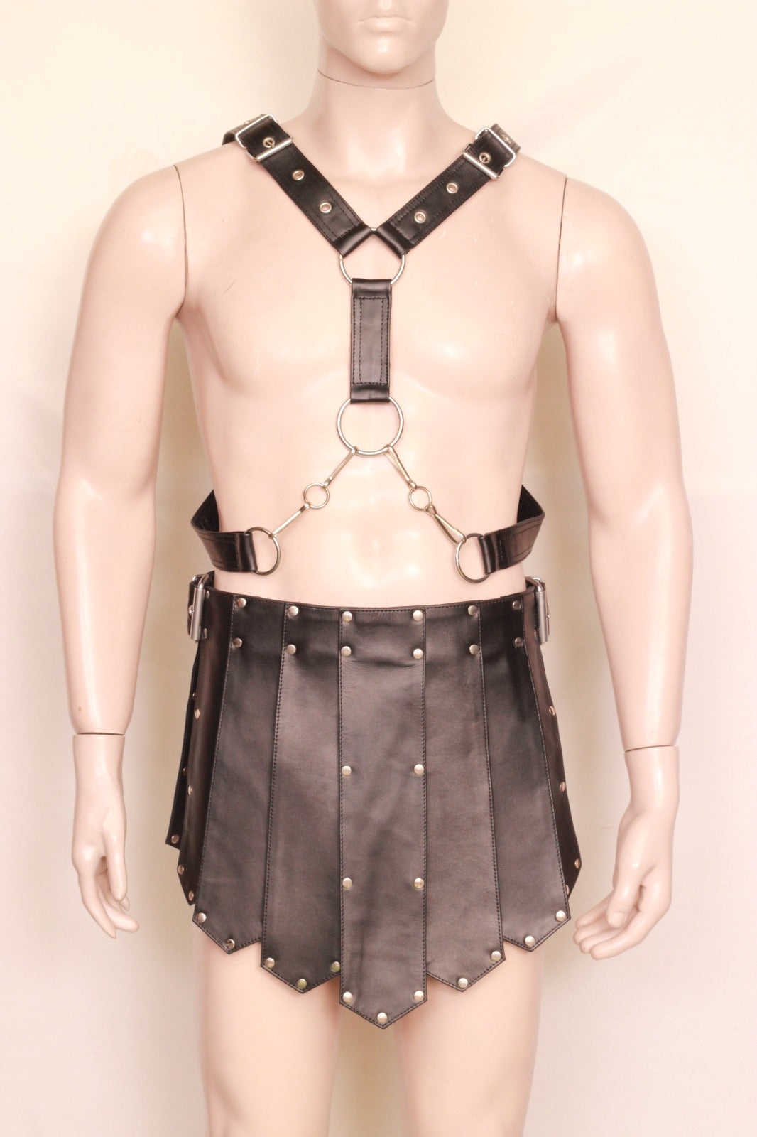 leather kilt, leather kilt for men, mens leather kilt, Gay Kilt, leather gladiator kilt, leather kilt harness