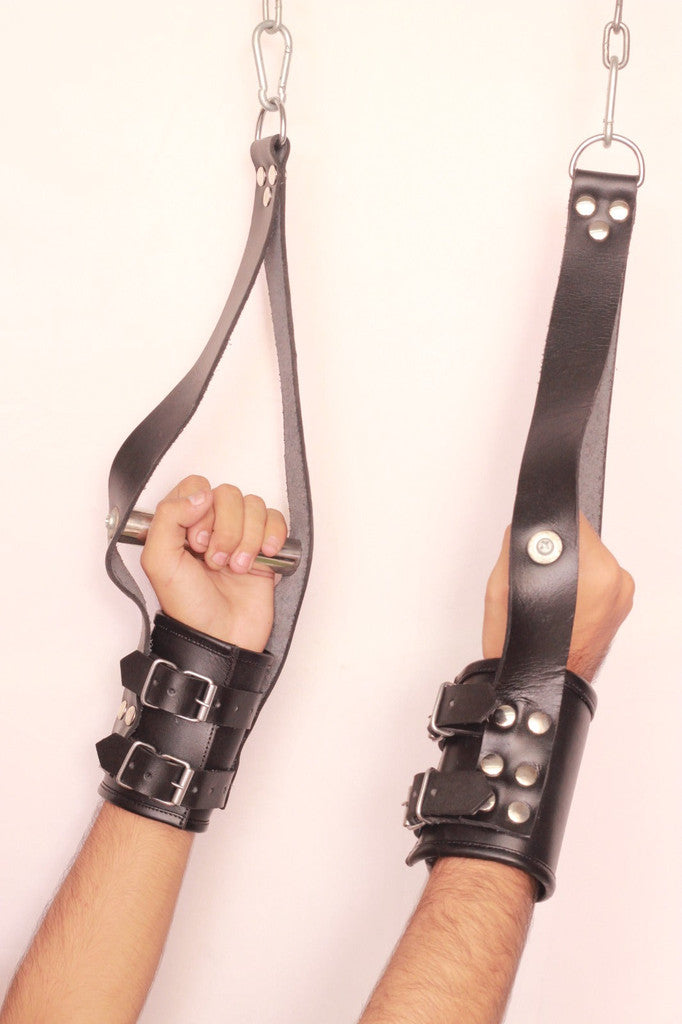 suspension cuffs, bdsm suspension cuffs, bondage suspension cuffs, ankle suspension cuffs, leather suspension bondage, leather suspension cuffs, suspension restraints, suspension wrist cuffs, suspension cuff, wrist suspension cuffs, suspension ankle cuffs