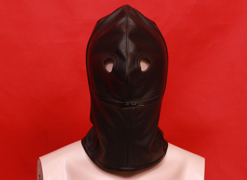 Leather BDSM Bondage Hood, Leather Hood