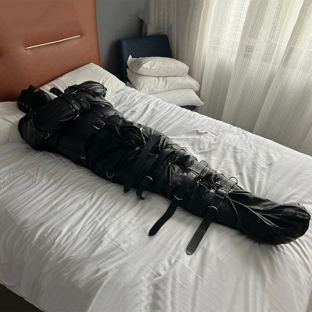 Leather BDSM Sleepsack, Bondage Bag Bondage Sleepsack, BDSM Sleepsack, Leather Sleepsack