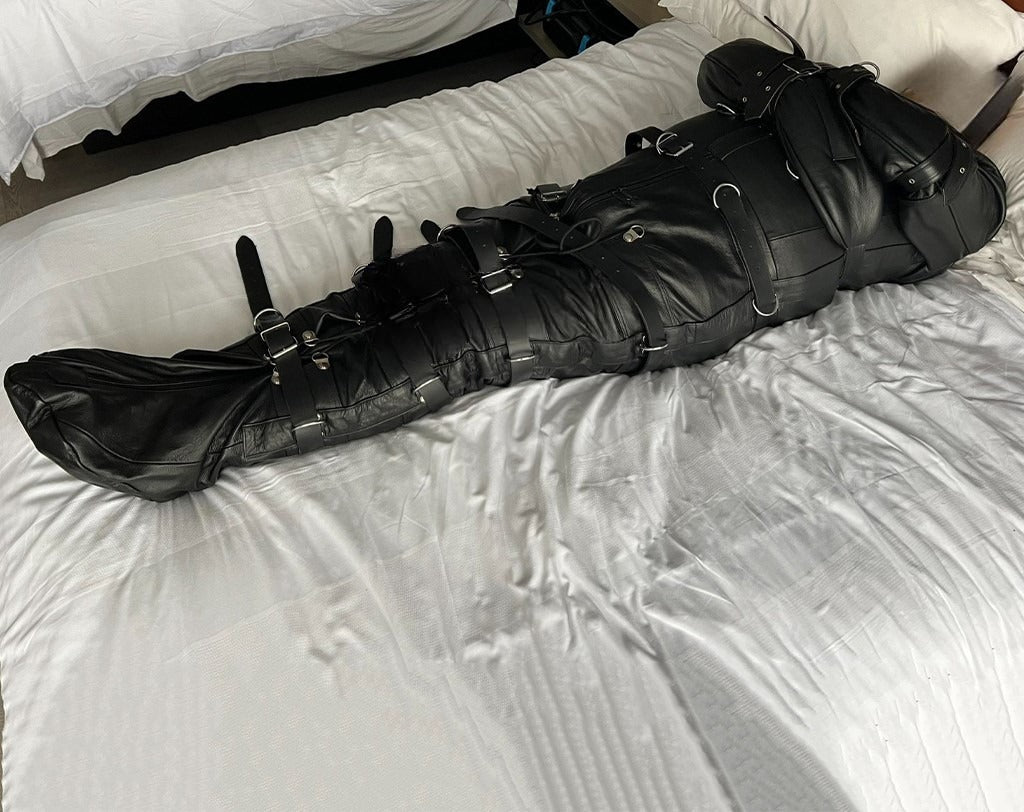 Leather BDSM Sleepsack, Bondage Bag Bondage Sleepsack, BDSM Sleepsack, Leather Sleepsack