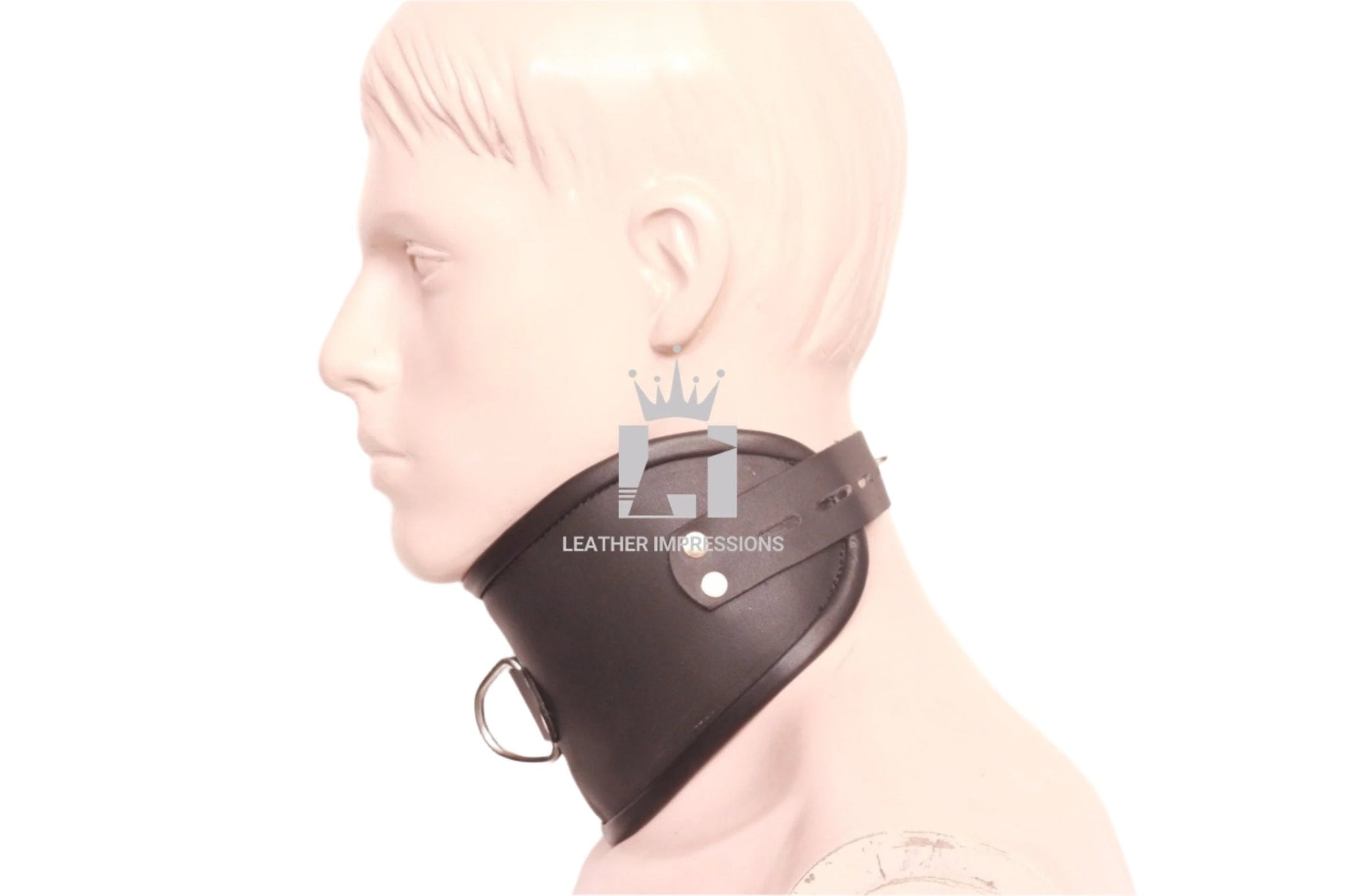 leather bdsm collar, leather bondage collar, leather slave collar, leather neck restraint, leather posture collar, posture collar bondage, bdsm posture collar