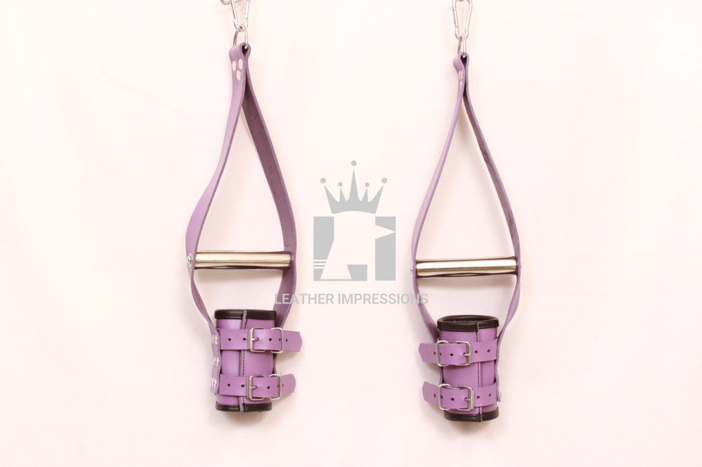 suspension cuffs, bdsm suspension cuffs, bondage suspension cuffs, ankle suspension cuffs, leather suspension bondage, leather suspension cuffs, suspension restraints, suspension wrist cuffs, suspension cuff, wrist suspension cuffs, suspension ankle cuffs