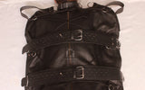 BDSM Body Bag, Leather Bondage Sleepsack, Black Leather Sleepsack