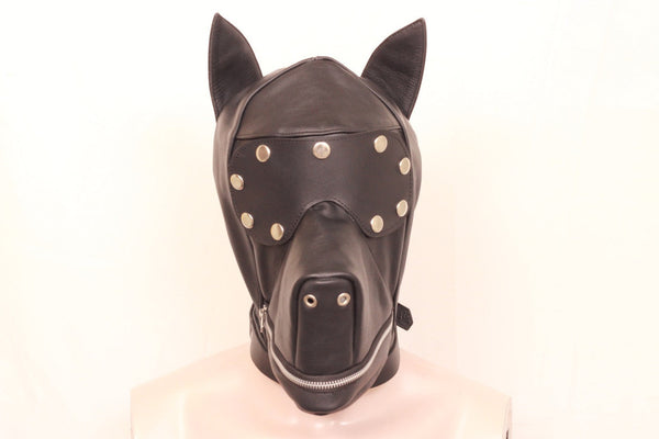 Leather Bondage Hood, Bdsm Leather Bondage