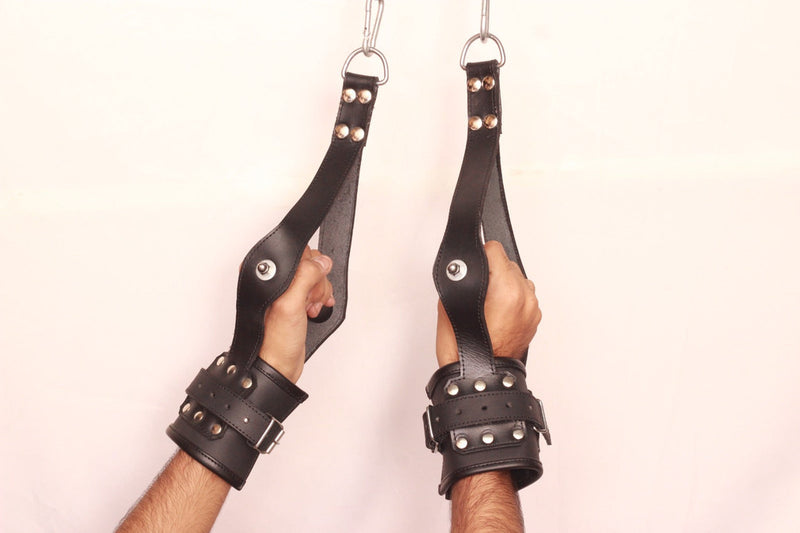 leather suspension cuffs, wrist suspension cuffs