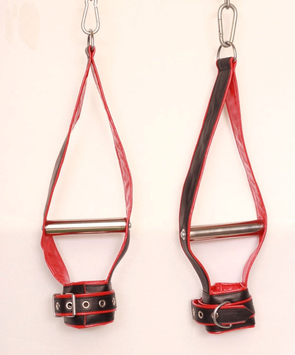 bondage suspension cuffs, leather suspension cuffs