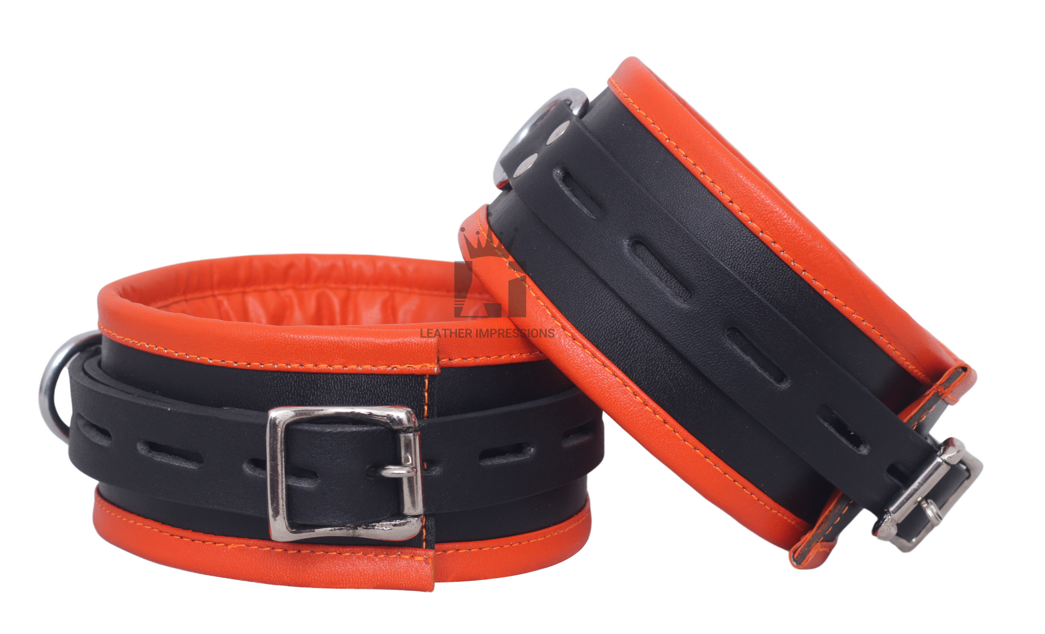 7 piece leather bondage set, full body leather restraints, genuine leather BDSM cuffs, leather bondage handcuffs and collar set, premium BDSM restraint gear, padded leather bondage restraints