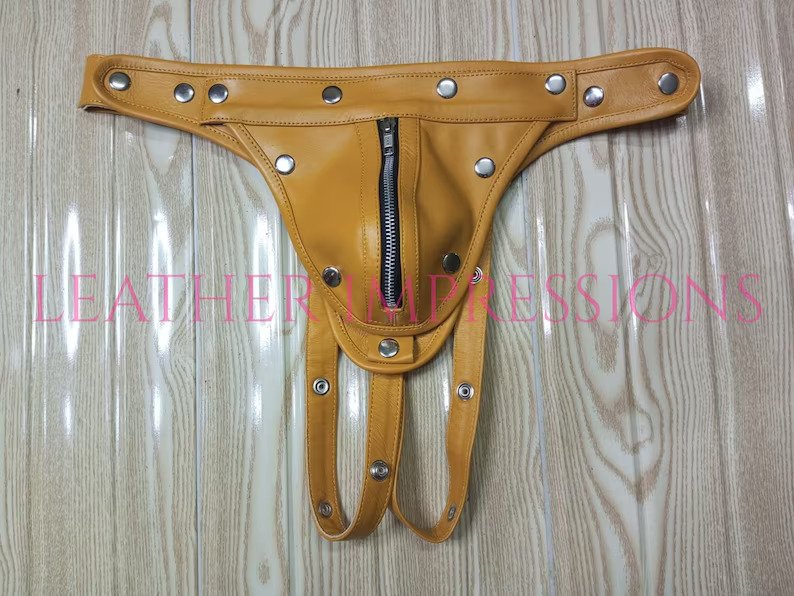 leather jockstrap, leather thong, leather underwear, BDSM Jockstrap, leather bondage jockstrap, zipped leather jockstrap, leather jockstrap with zipper, leather zipped jockstrap