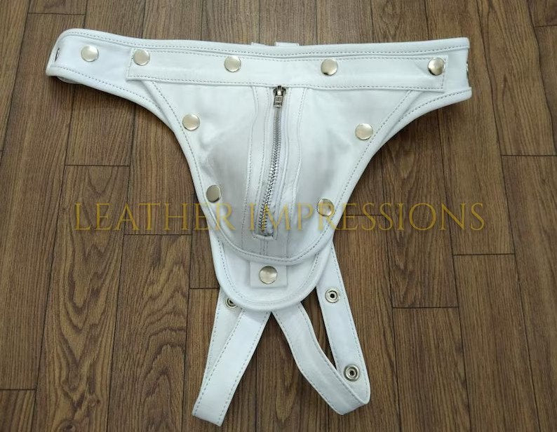 leather jockstrap, leather thong, leather underwear, BDSM Jockstrap, leather bondage jockstrap, zipped leather jockstrap, leather jockstrap with zipper, leather zipped jockstrap