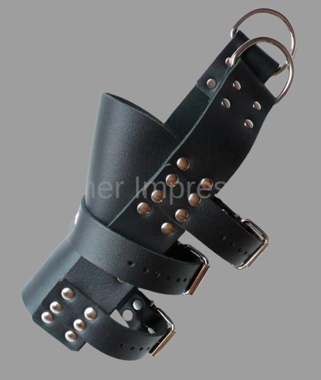 leather suspension cuffs, suspension cuffs, leather Boot cuffs, bondage suspension cuffs, bdsm suspension cuffs, leather bondage boot cuffs