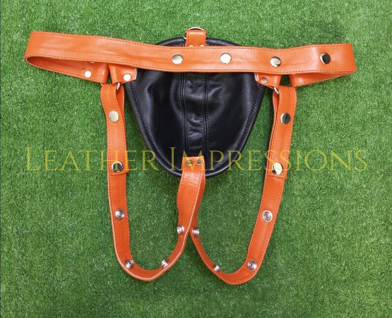 leather jockstrap, leather thong, leather underwear, BDSM Jockstrap, leather bondage jockstrap