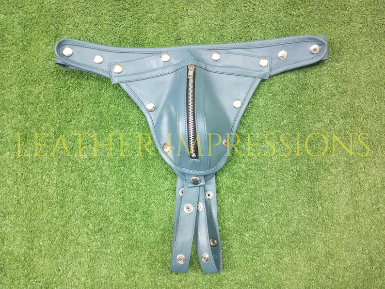 leather jockstrap, leather thong, leather underwear, BDSM Jockstrap, leather bondage jockstrap, zipped leather jockstrap, leather jockstrap with zipper, leather zipped jockstrap