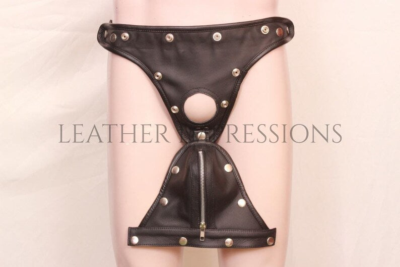 leather jockstrap, leather thong, leather underwear, BDSM Jockstrap, leather bondage jockstrap, zipped leather jockstrap, leather jockstrap with zipper, leather zipped jockstrap