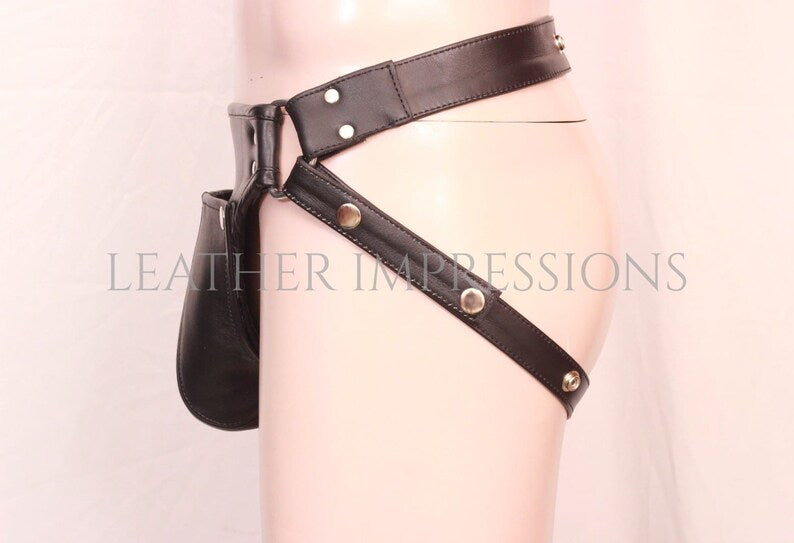      leather jockstrap, leather jockstrap with removable cod piece, leather thong, leather underwear, BDSM Jockstrap, leather bondage jockstrap