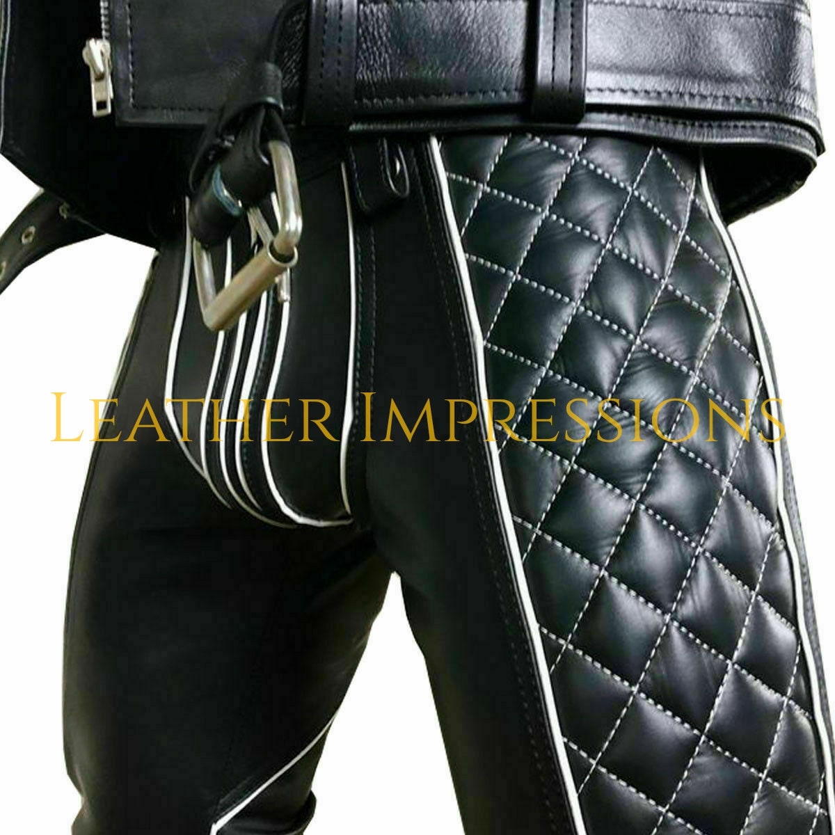 Quilted Leather Pants Bondage, mens chaps pants , leather pants outfit