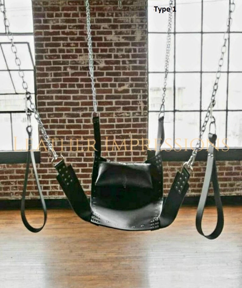 4 Points BDSM Genuine Leather Sex Swing | Gay Sex Sling
