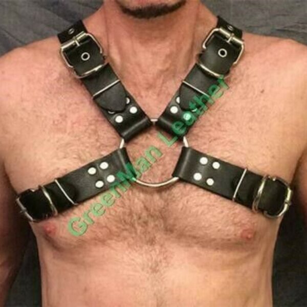 mens leather chest harness,leather shoulder harness, leather mens harness, leather body harness men