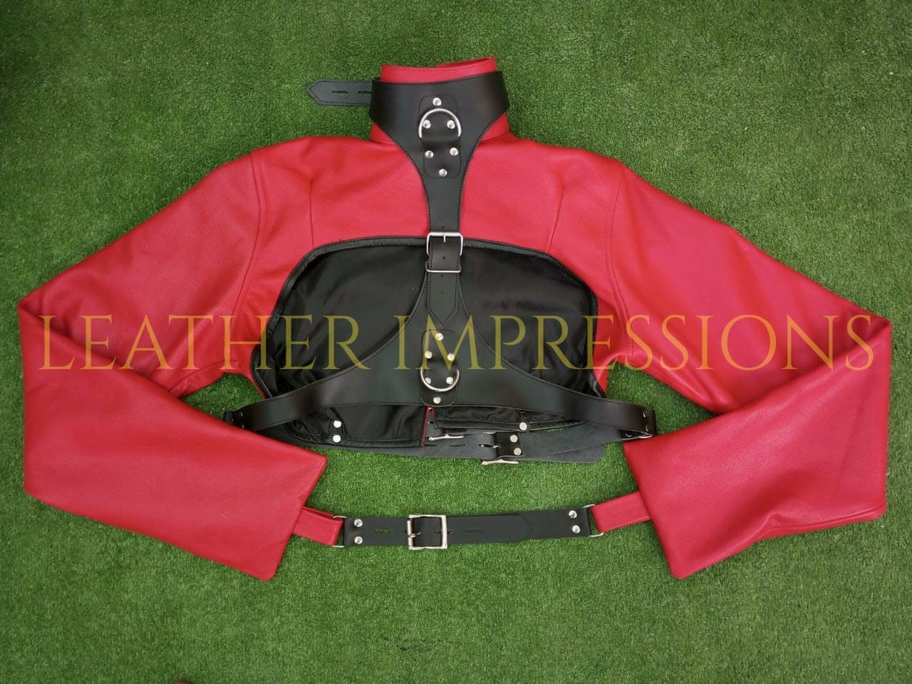 Leather Straightjacket,straitjacket self bondage, leather straitjacket bondage, bdsm straitjacket