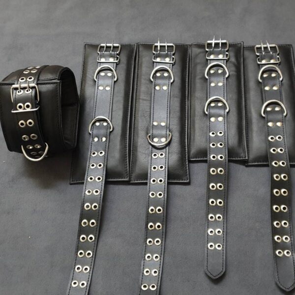 BDSM Cuff Restraints 5pcs Set, bdsm suspension cuffs, wrist suspension cuffs, bdsm wrist restraints