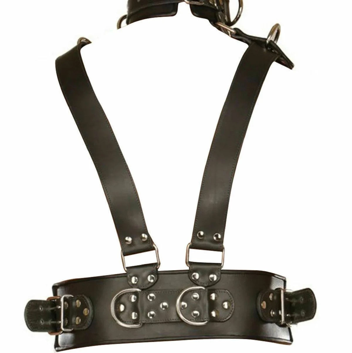 leather full body roman harness, men's leather chest harness, bondage leather harness