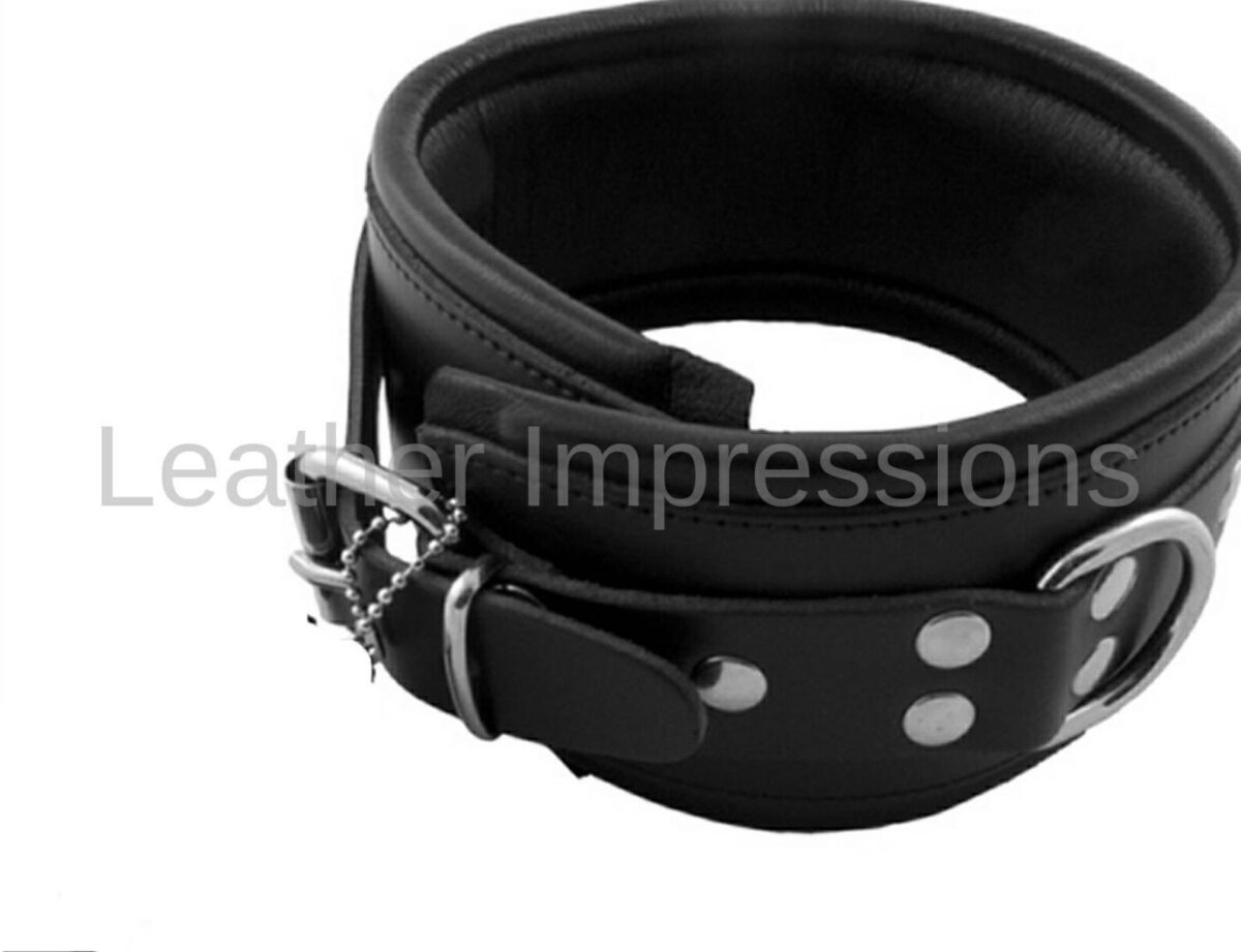 Leather Locking Slave Collar, bdsm collars , leather posture collar , neck posture collar