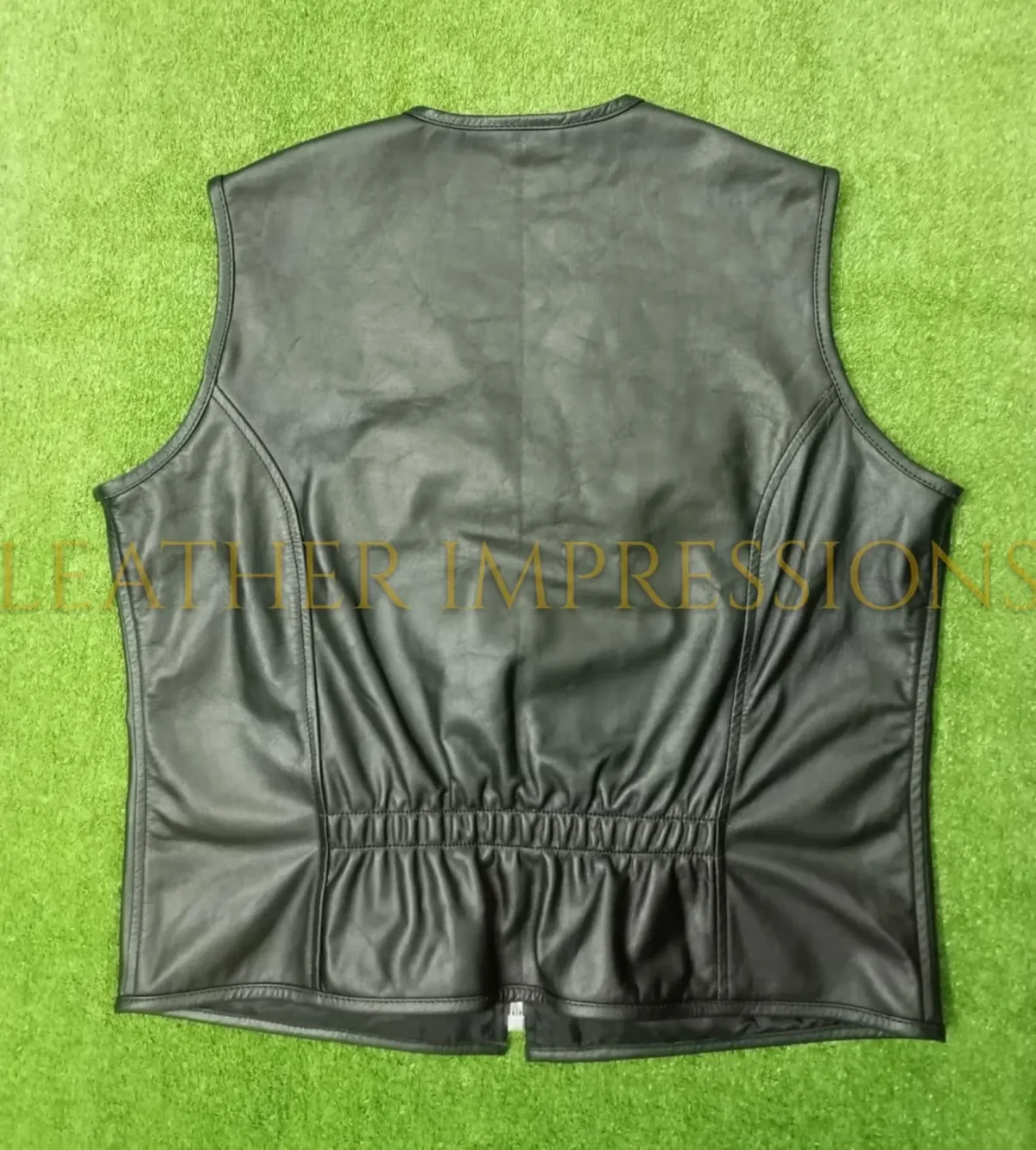 Bondage Gay Leather Vest, mens brown leather vest, motorcycle vest leather